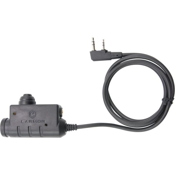 EARMOR M51 PTT, Kenwood / Baofeng 2-pin Connector EARMOR M51 PTT, Kenwood / Baofeng 2-pin Connector