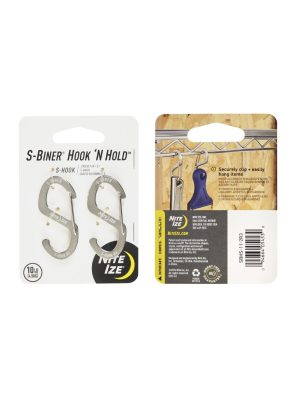 S-Biner® Hook 'N Hold™ Carabiner, Small - Silver (2 pcs)