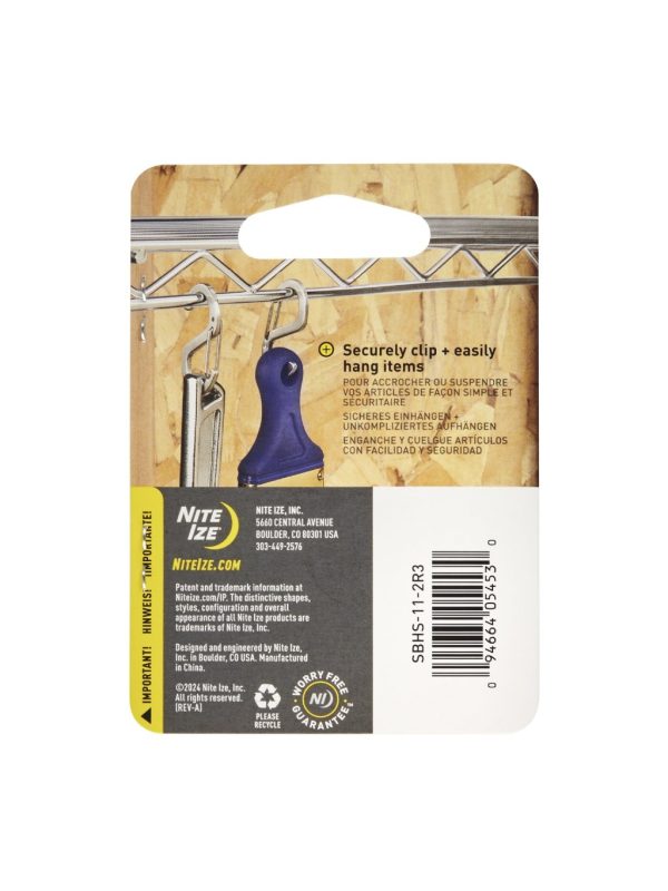 S-Biner® Hook 'N Hold™ Carabiner, Small - Silver (2 pcs) S-Biner® Hook 'N Hold™ Carabiner, Small - Silver (2 pcs)