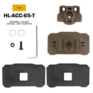 WST Universal Helmet Tactical Light Adapter, VELCRO Mount – Tan