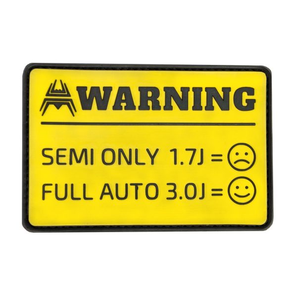 VELCRO Warning patch SEMI ONLY / FULL-AUTO - Yellow