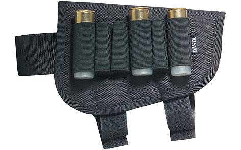 Buck stock cartridge holder for shot cartridges