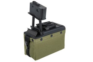 A&K Electric Box Magazine for M249 Gen2, 2000 BBs - Green