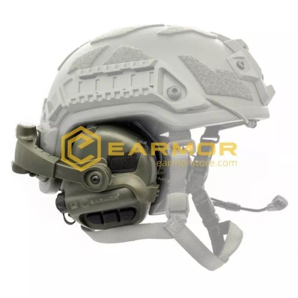 EARMOR M32X MOD4 Tactical Headset, M16C Mount for FAST / ARC - Green