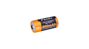 FENIX Rechargeable USB-C Battery RCR123A 3.6V - 800 mAh FENIX Rechargeable USB-C Battery RCR123A 3.6V - 800 mAh