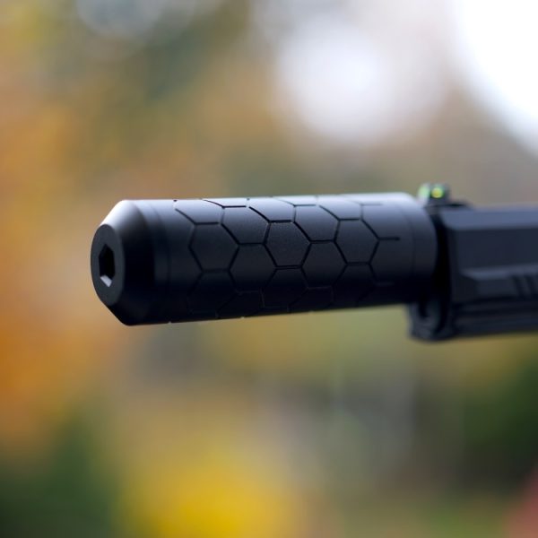 SM MK23 / SSX23 HEXX CNC Suppressor (16+mm CW), 105x35 mm (Short) - Black SM MK23 / SSX23 HEXX CNC Suppressor (16+mm CW), 105x35 mm (Short) - Black