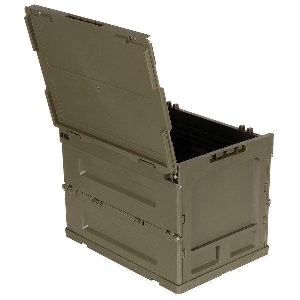 MFH Folding Plastic Crate / Box (20 liters) - Green MFH Folding Plastic Crate / Box (20 liters) - Green