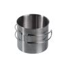 MIL-TEC Stainless Steel Mug with Folding Handle, 600 ml - Silver