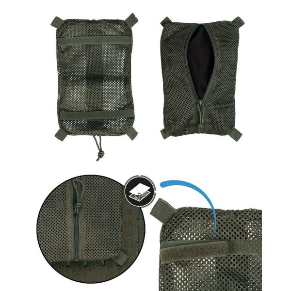MIL-TEC Mesh VELCRO Pocket / Backpack Rrganizer, Medium - Green