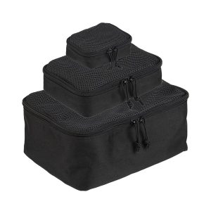 MIL-TEC Set of MOLLE Zippered Pouches with Mesh, 3 Pieces - Black MIL-TEC Set of MOLLE Zippered Pouches with Mesh, 3 Pieces - Black