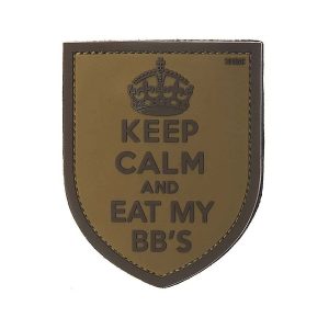 101INC 3D PVC Patch KEEP CALM AND EAT MY BB´s - Coyote 101INC 3D PVC Patch KEEP CALM AND EAT MY BB´s - Coyote