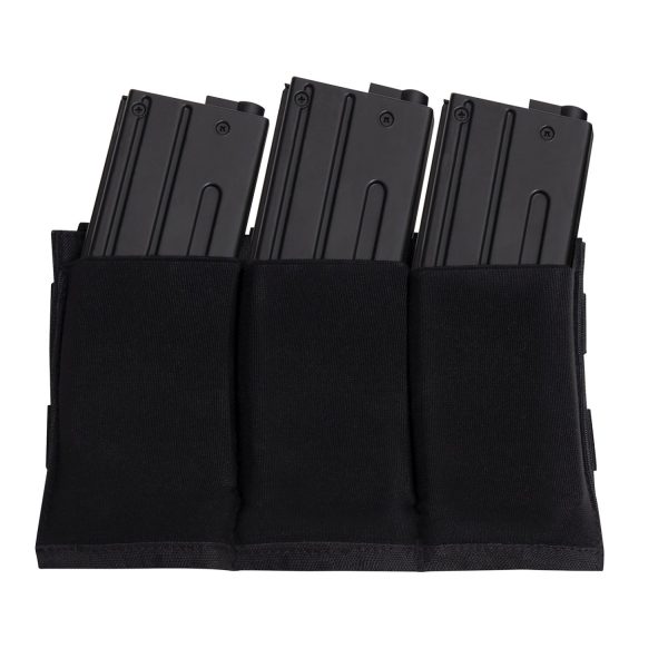 ROTHCO Elastic Pouch for 3 AR15 Rifle Magazines - Black ROTHCO Elastic Pouch for 3 AR15 Rifle Magazines - Black