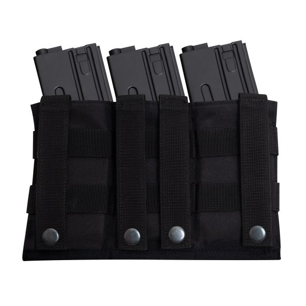 ROTHCO Elastic Pouch for 3 AR15 Rifle Magazines - Black ROTHCO Elastic Pouch for 3 AR15 Rifle Magazines - Black