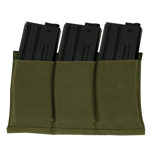 ROTHCO Elastic Pouch for 3 AR15 Rifle Magazines - Green ROTHCO Elastic Pouch for 3 AR15 Rifle Magazines - Green