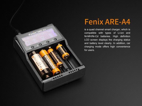 FENIX ARE-A4 Charger (Li-ion, NiMH) - Black FENIX ARE-A4 Charger (Li-ion, NiMH) - Black