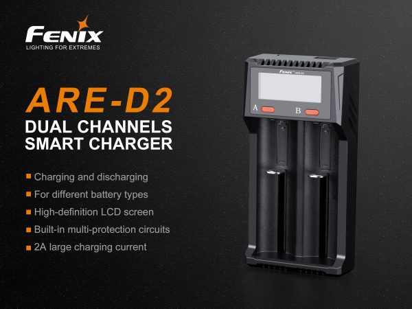 FENIX USB charger ARE-D2 (Li-ion, NiMH) - Black FENIX USB charger ARE-D2 (Li-ion, NiMH) - Black