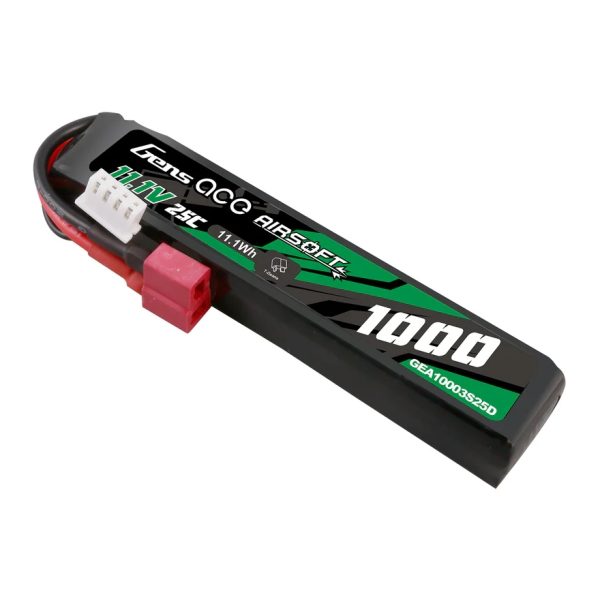 Gens ACE Li-Pol Battery 11.1V 1000mAh, 25C, T-Dean - Buffer Stick Gens ACE Li-Pol Battery 11.1V 1000mAh, 25C, T-Dean - Buffer Stick