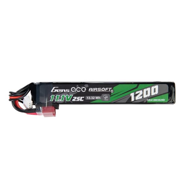 Gens ACE Li-Pol Battery 11.1V 1200mAh, 25C, T-Dean - Buffer Stick (126 mm) Gens ACE Li-Pol Battery 11.1V 1200mAh, 25C, T-Dean - Buffer Stick (126 mm)