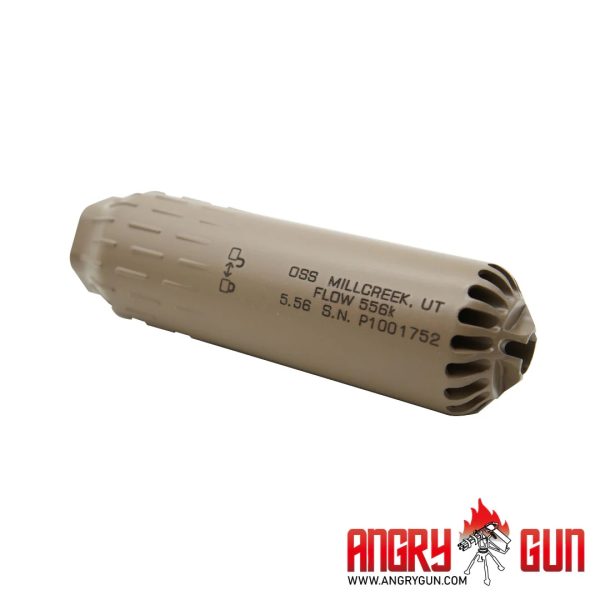 Angry Gun FLOW 556K 3D Printed Steel Suppressor - Tan Angry Gun FLOW 556K 3D Printed Steel Suppressor - Tan