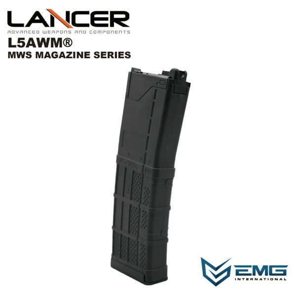 Angry Gun Lancer L5AWM V2 Gas Magazine for TM MWS, 35 BBs - Black Angry Gun Lancer L5AWM V2 Gas Magazine for TM MWS, 35 BBs - Black