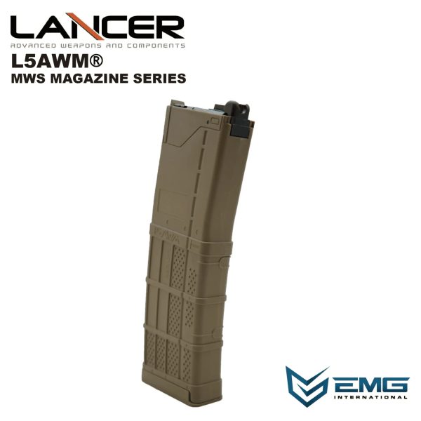 Angry Gun Lancer L5AWM V2 Gas Magazine for TM MWS, 35 BBs - Tan Angry Gun Lancer L5AWM V2 Gas Magazine for TM MWS, 35 BBs - Tan