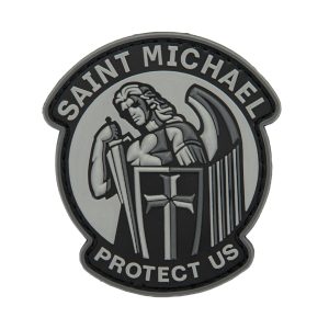 3D PVC SAINT MICHAEL PROTECT US Patch - Grey