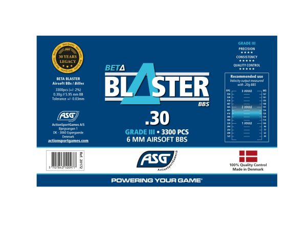 ASG BETA Blaster BBs 0,30g, 3300 BBs - White ASG BETA Blaster BBs 0,30g, 3300 BBs - White