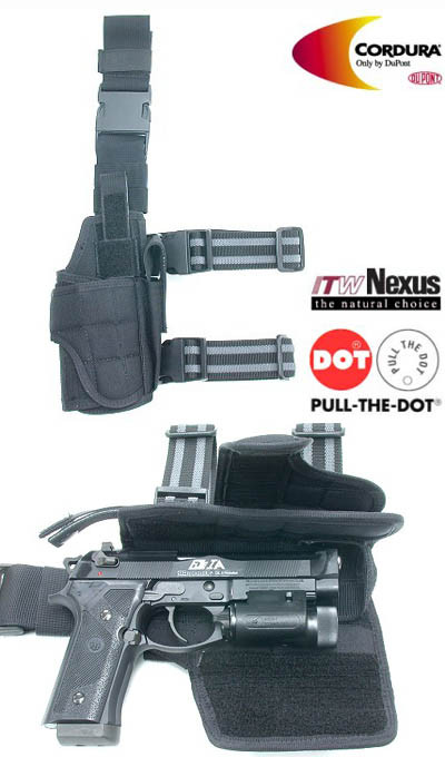 GUARDER Universal Leg Holster TORNADO, Left-Handed - Black GUARDER Universal Leg Holster TORNADO, Left-Handed - Black