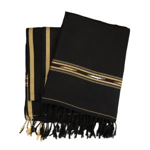 Traditional Cotton Throw PATOO – Black Traditional Cotton Throw PATOO – Black