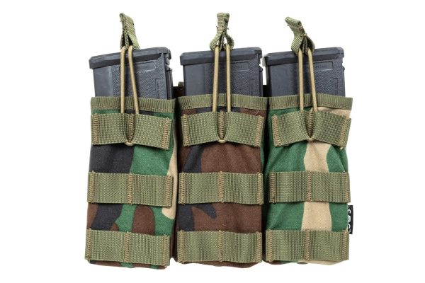 SATAC Open MOLLE Pouch for 3 Magazines M4 / AR15 - Woodland SATAC Open MOLLE Pouch for 3 Magazines M4 / AR15 - Woodland