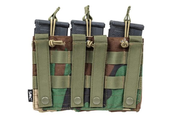 SATAC Open MOLLE Pouch for 3 Magazines M4 / AR15 - Woodland SATAC Open MOLLE Pouch for 3 Magazines M4 / AR15 - Woodland