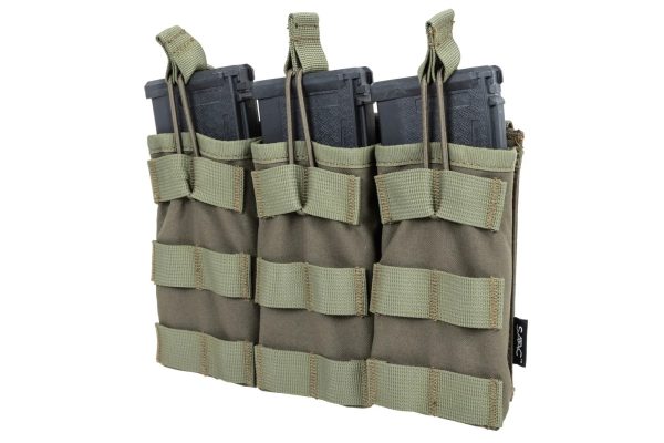 SATAC Open MOLLE Pouch for 3 Magazines M4 / AR15 - Green SATAC Open MOLLE Pouch for 3 Magazines M4 / AR15 - Green