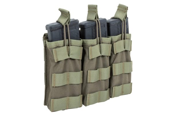 SATAC Open MOLLE Pouch for 3 Magazines M4 / AR15 - Green SATAC Open MOLLE Pouch for 3 Magazines M4 / AR15 - Green