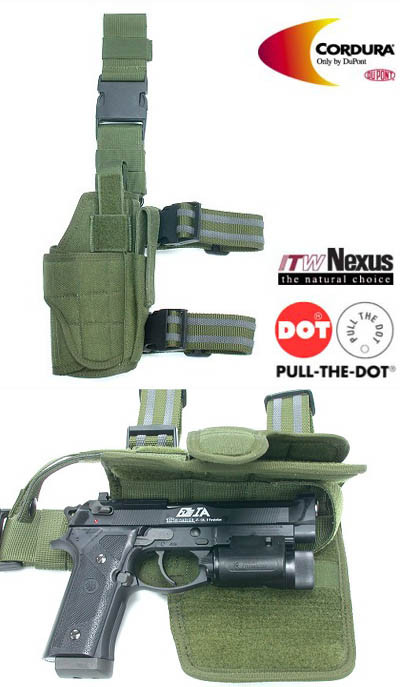 GUARDER Universal Leg Holster TORNADO, Left-Handed - Green GUARDER Universal Leg Holster TORNADO, Left-Handed - Green