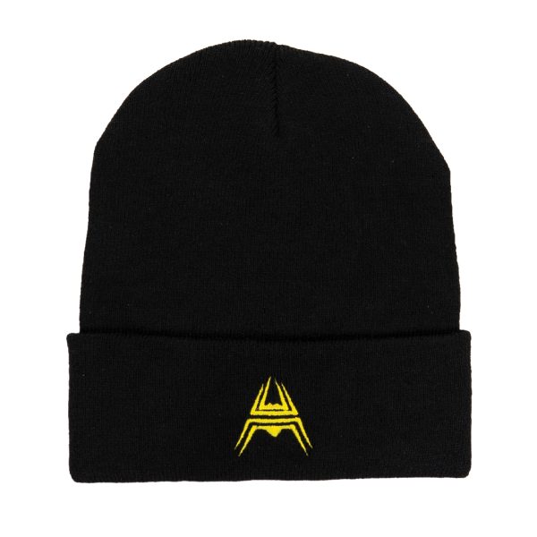 ANAREUS SPIDER Knitted Beanie (Yellow Logo) – Black SPIDER Knitted Beanie (Yellow Logo) – Black