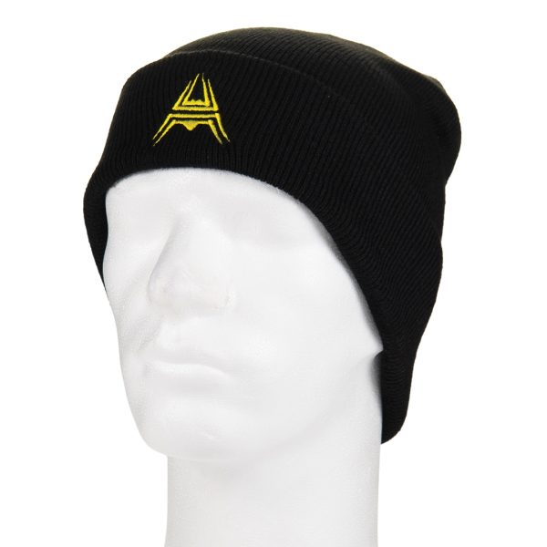 ANAREUS SPIDER Knitted Beanie (Yellow Logo) – Black SPIDER Knitted Beanie (Yellow Logo) – Black