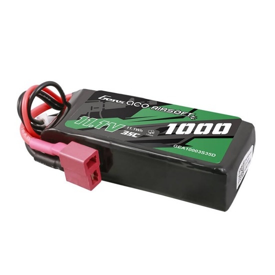 Gens ACE Li-Pol Battery 11.1V 1000mAh, 35C, T-Dean – Monoblock Gens ACE Li-Pol Battery 11.1V 1000mAh, 35C, T-Dean – Monoblock
