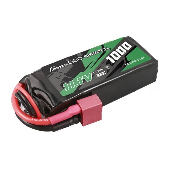 Gens ACE Li-Pol Battery 11.1V 1000mAh, 35C, T-Dean – Monoblock Gens ACE Li-Pol Battery 11.1V 1000mAh, 35C, T-Dean – Monoblock