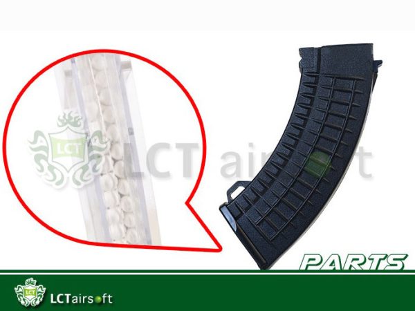 LCT AK-47 Waffle (AK / SA-M-7) Mid-Cap Magazine, 130 BBs – Black