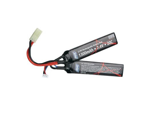 ASG Li-Pol Battery 7.4V 1300mAh, 20C, Tamiya - Nunchuk (2-pieces)