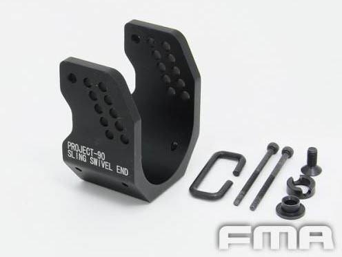 FMA CNC Sling Swivel Mounting Base for P90 / SSR90, Long - Black FMA CNC Sling Swivel Mounting Base for P90 / SSR90, Long - Black