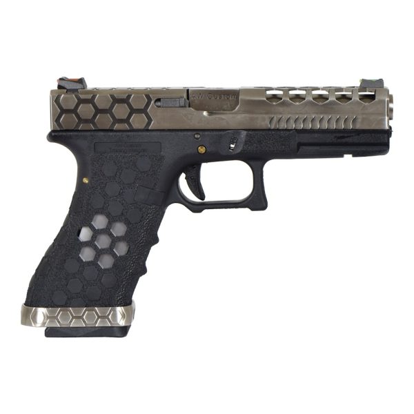 AW CUSTOM PISTOLA A GAS HEX-CUT NERA/ARGENTO (AW-VX0100) AW CUSTOM PISTOLA A GAS HEX-CUT NERA/ARGENTO (AW-VX0100)