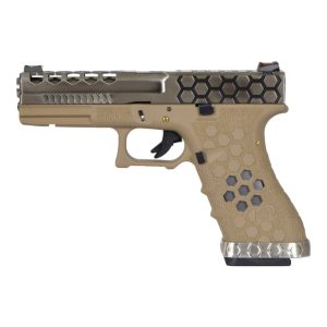 AW CUSTOM PISTOLA A GAS HEX-CUT TAN/ARGENTO (AW-VX0110)