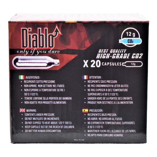 DIABLO BOMBOLETTE CO2 12g SET DA 20 PEZZI (C20DIABLO) DIABLO BOMBOLETTE CO2 12g SET DA 20 PEZZI (C20DIABLO)