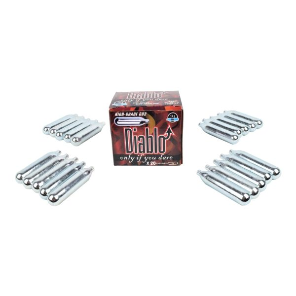 DIABLO BOMBOLETTE CO2 12g SET DA 20 PEZZI (C20DIABLO) DIABLO BOMBOLETTE CO2 12g SET DA 20 PEZZI (C20DIABLO)