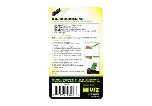 HIVIZ LiteWave Rear Sight for CZ 75/P01