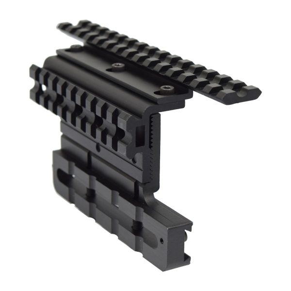 JS-TACTICAL DOPPIA SLITTA STANDARD 20mm LATERALE PER AK NERO (JS-ADKM)
