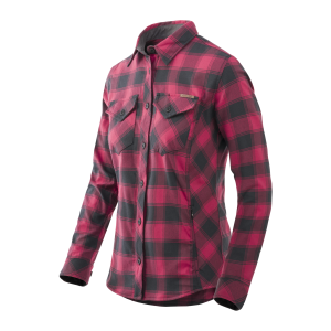 Marigold Woman's Shirt - Coral Crimson Checkered Marigold Woman's Shirt - Coral Crimson Checkered
