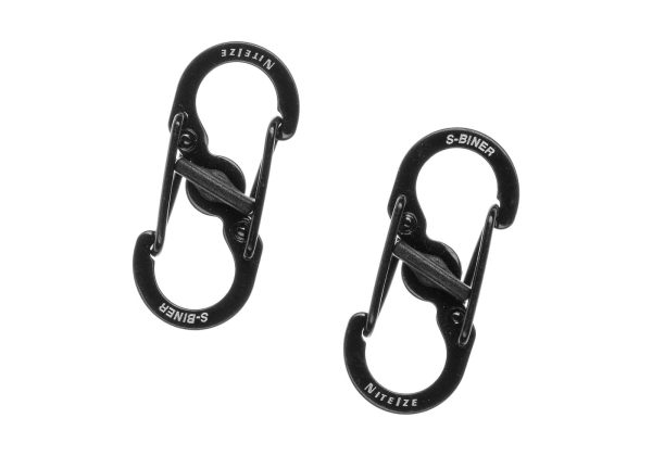 Nite Ize S-Biner Stainless Steel MicroLock 2pcs Black