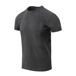 Organic Cotton T-Shirt SLIM - Melange Black-Grey Organic Cotton T-Shirt SLIM - Melange Black-Grey